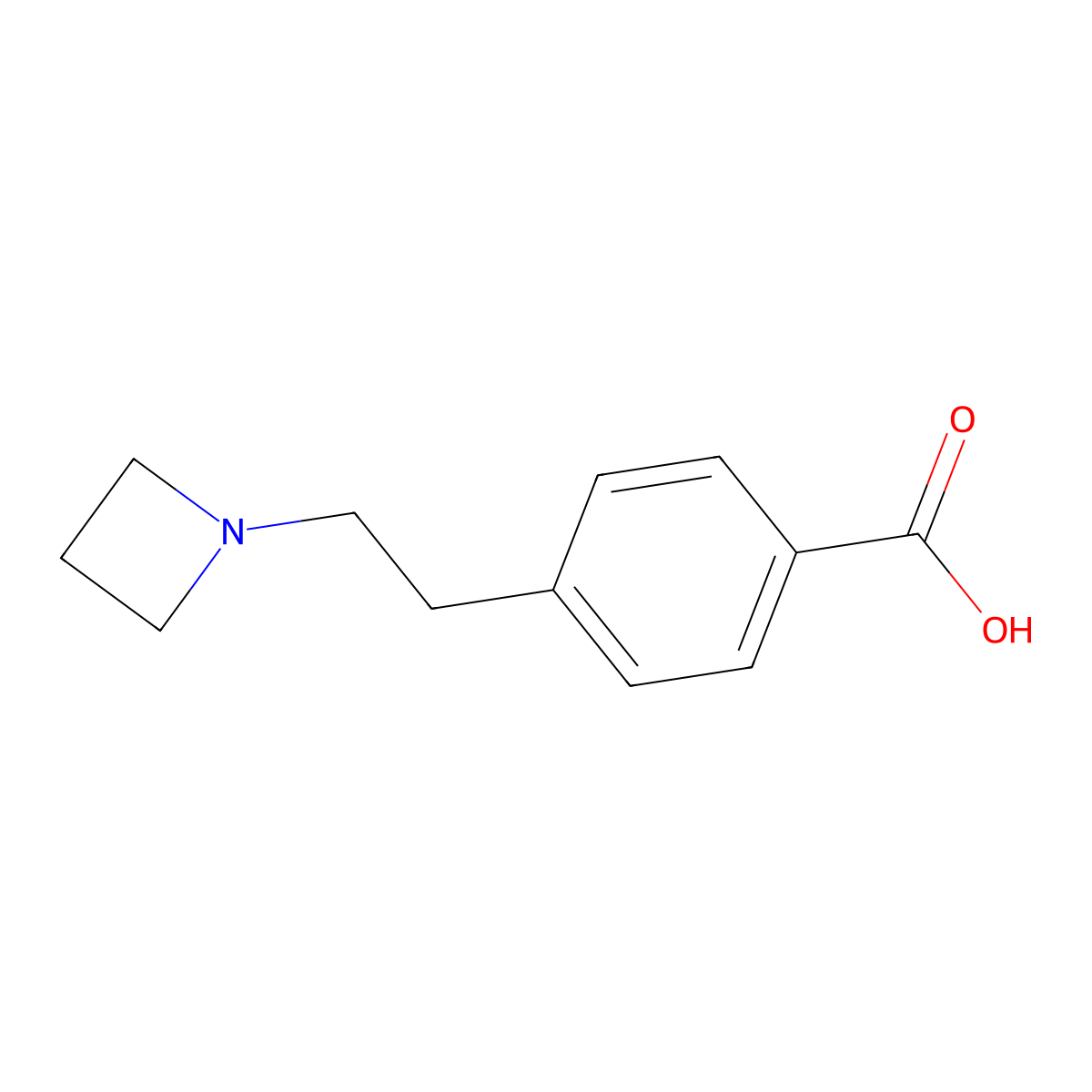 4-[2-(Azetidin-1-yl)ethyl]benzoic acid molecular structure, CAS 1780643-22-2