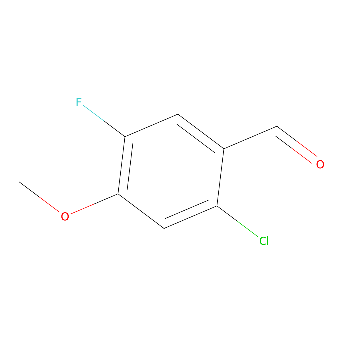 2-Chloro-5-fluoro-4-methoxybenzaldehyde molecular structure, CAS 1780646-31-2