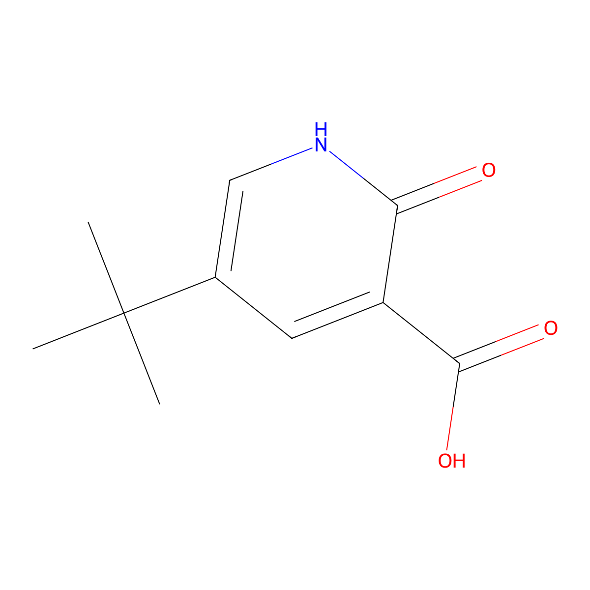 5-Tert-butyl-2-oxo-1,2-dihydropyridine-3-carboxylic acid molecular structure, CAS 1780646-97-0