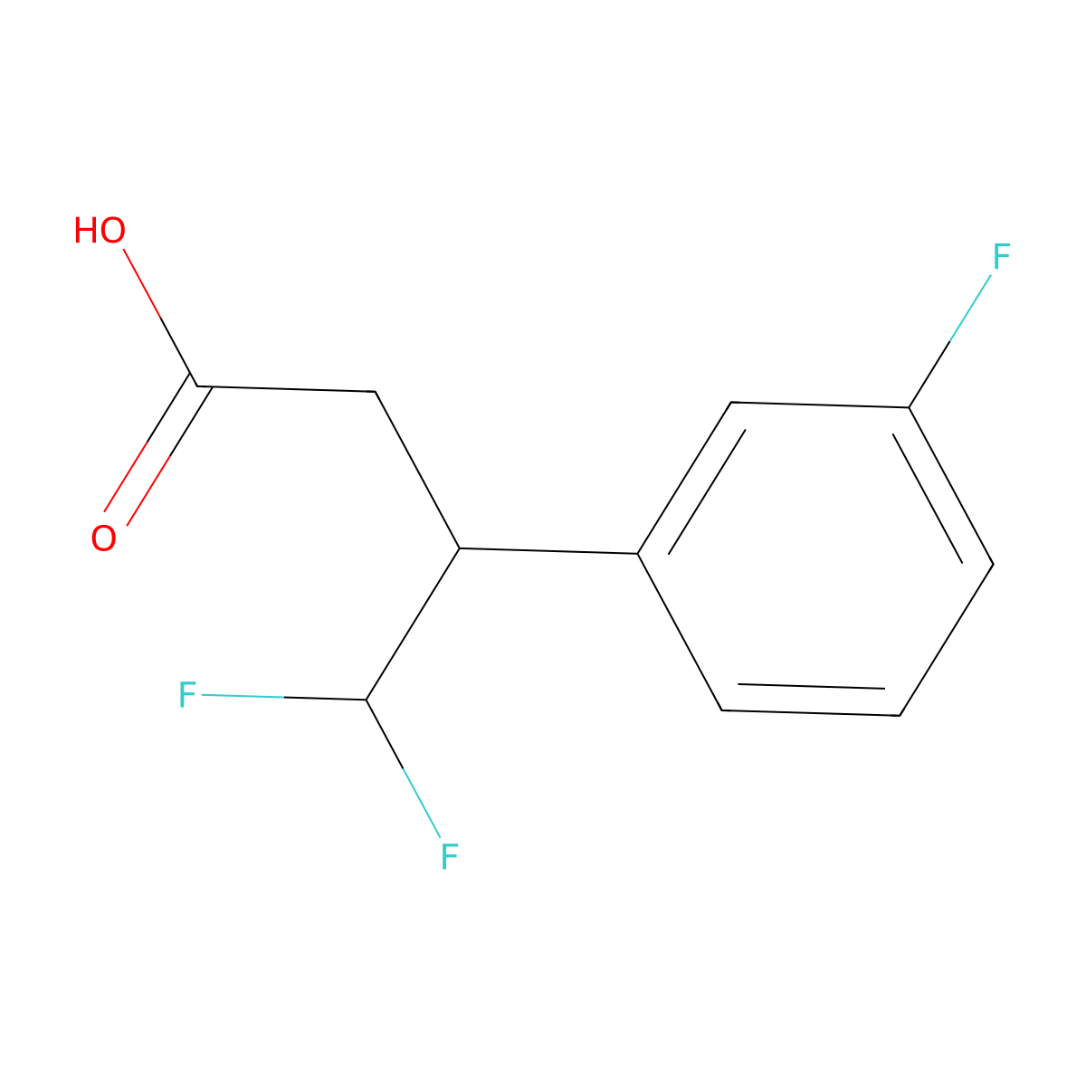 4,4-Difluoro-3-(3-fluorophenyl)butanoic acid molecular structure, CAS 1780647-42-8