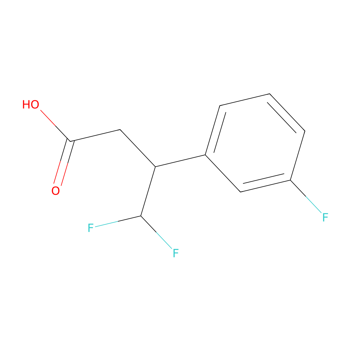 4,4-Difluoro-3-(3-fluorophenyl)butanoic acid molecular structure, CAS 1780647-42-8