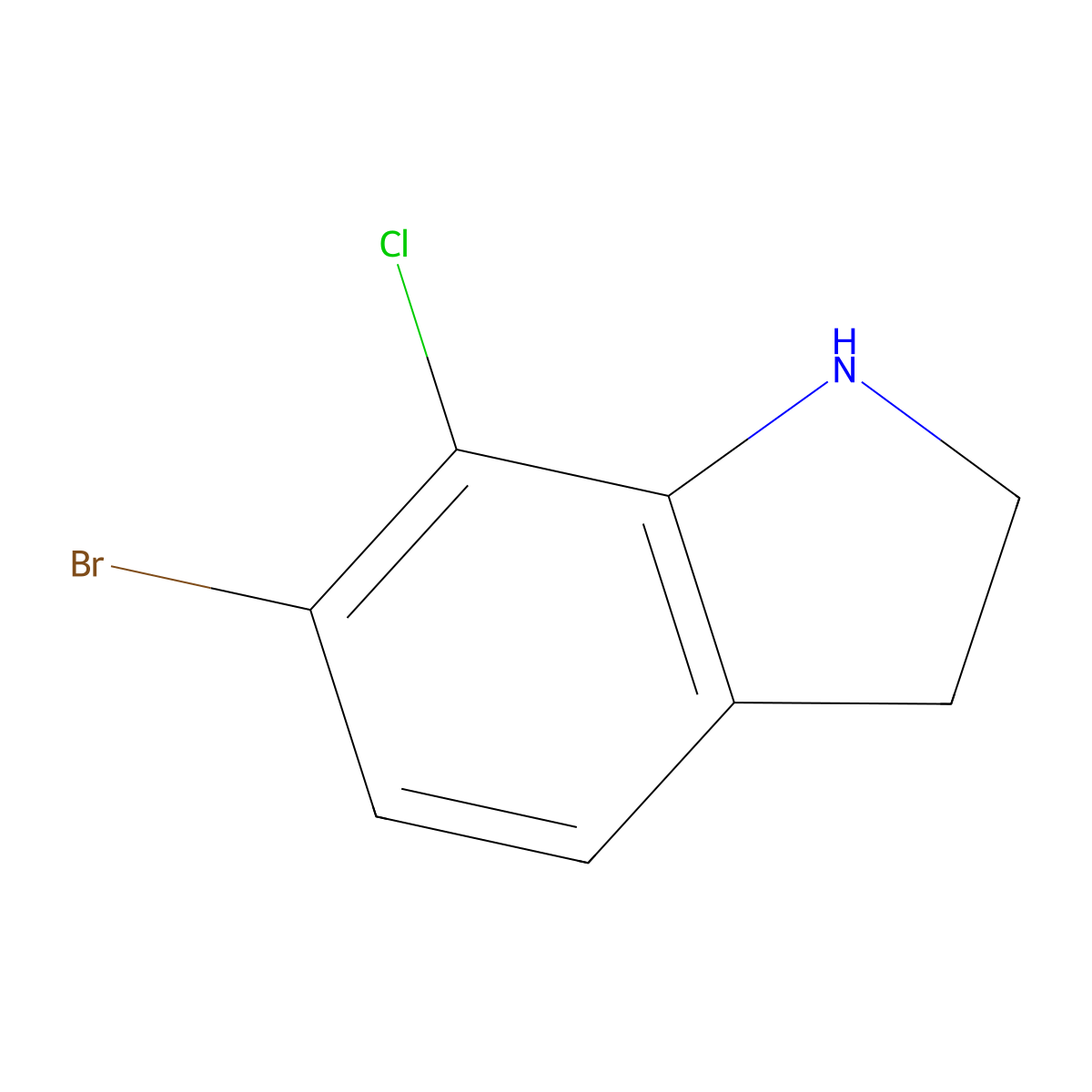 6-Bromo-7-chloro-2,3-dihydro-1h-indole molecular structure, CAS 1780647-68-8