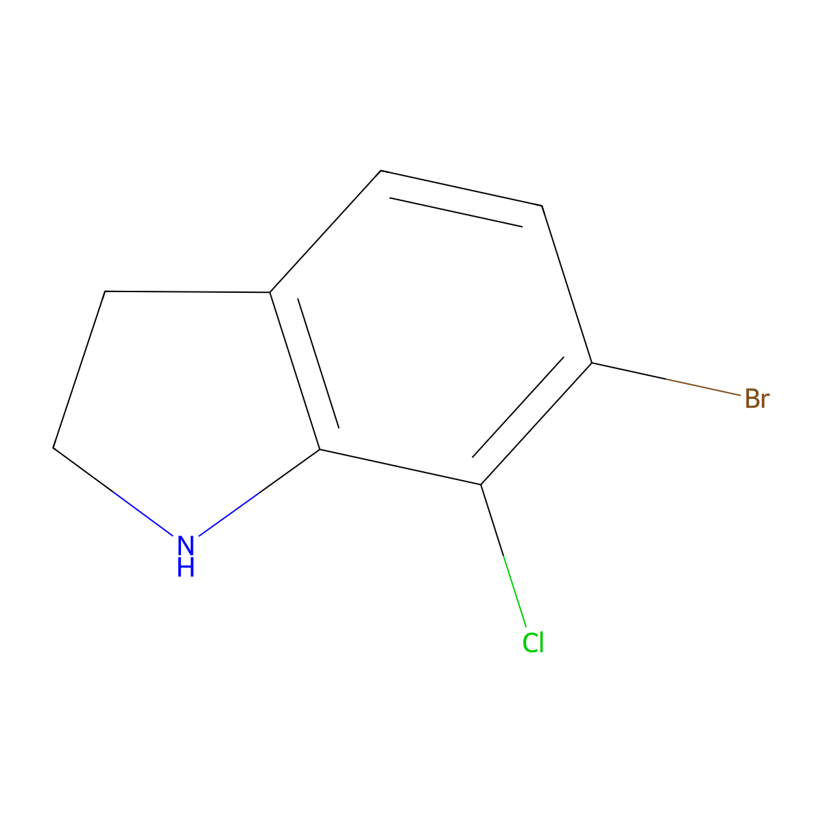 6-Bromo-7-chloro-2,3-dihydro-1h-indole molecular structure, CAS 1780647-68-8