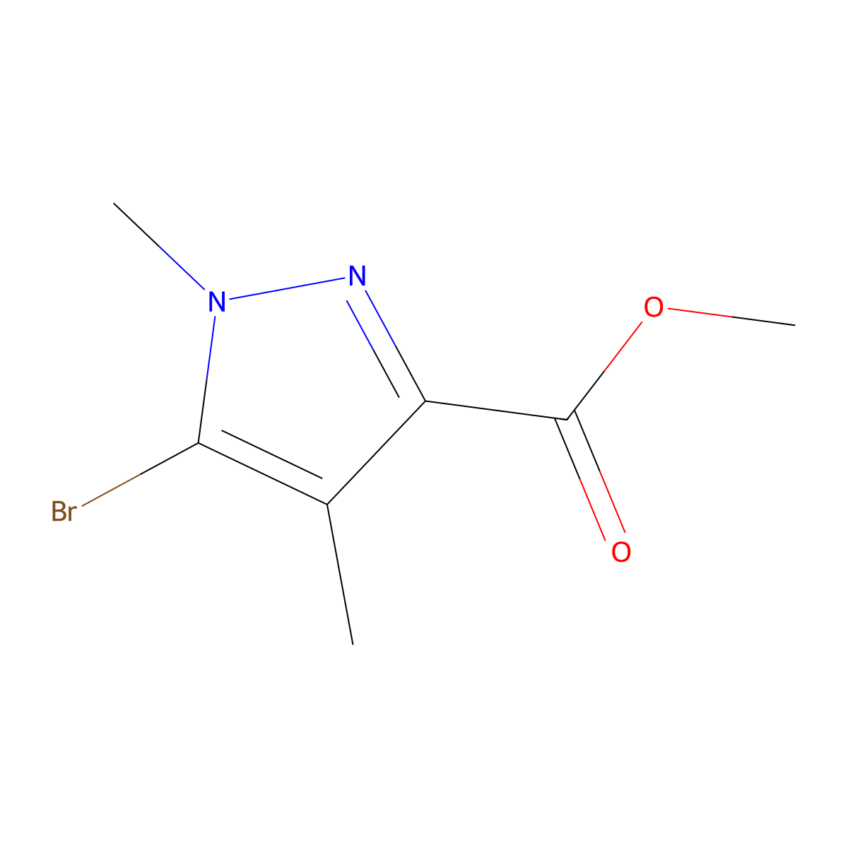 Methyl 5-bromo-1,4-dimethyl-1H-pyrazole-3-carboxylate molecular structure, CAS 1780648-97-6