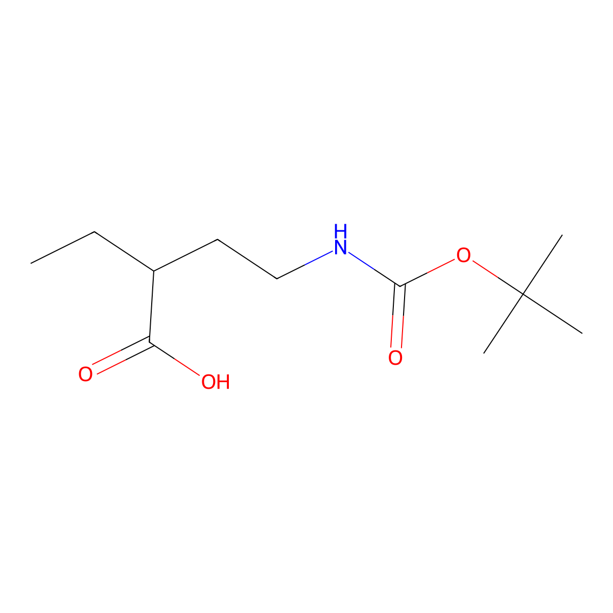 4-([(Tert-butoxy)carbonyl]amino)-2-ethylbutanoic acid molecular structure, CAS 1780649-12-8
