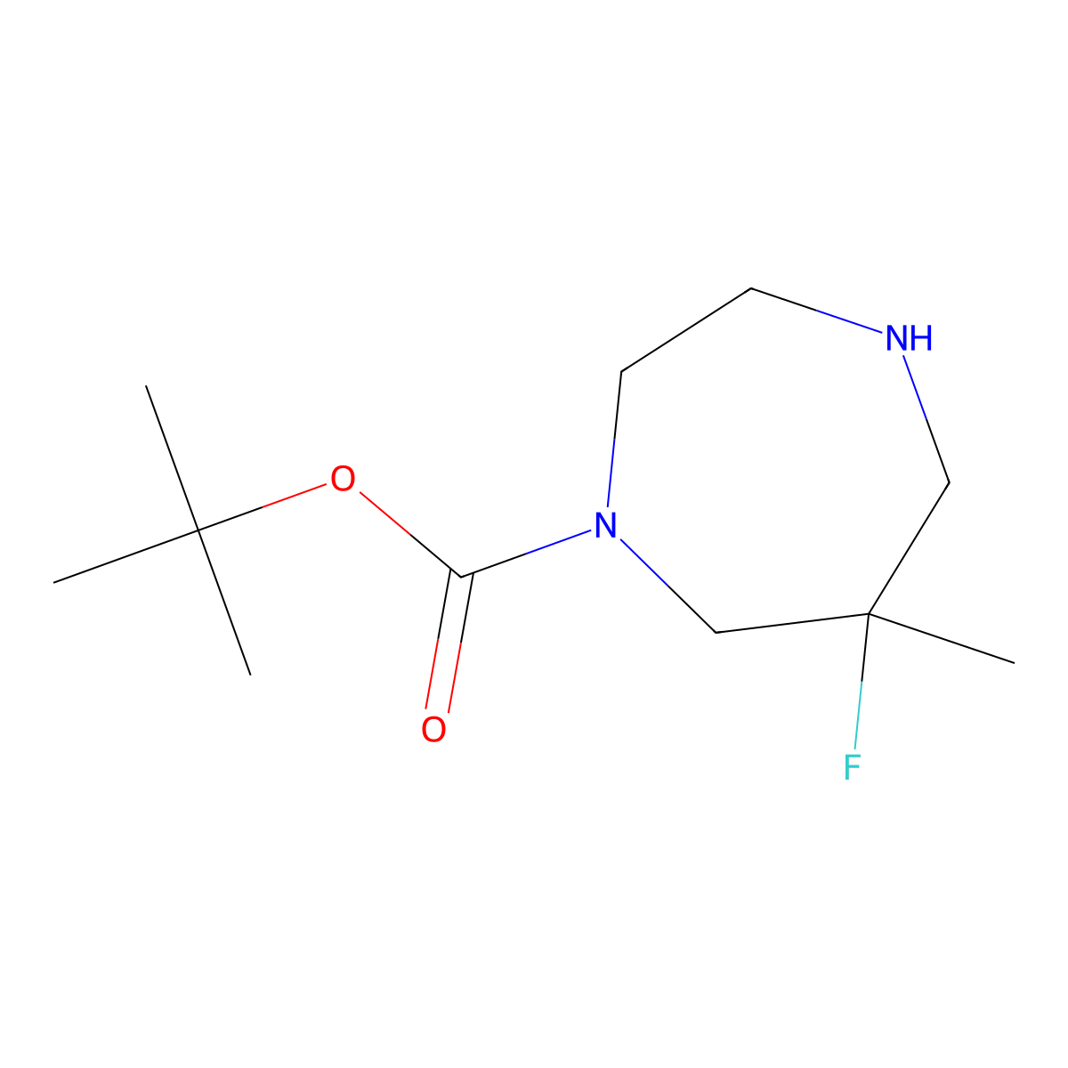 Tert-butyl 6-fluoro-6-methyl-1,4-diazepane-1-carboxylate molecular structure, CAS 1780650-28-3