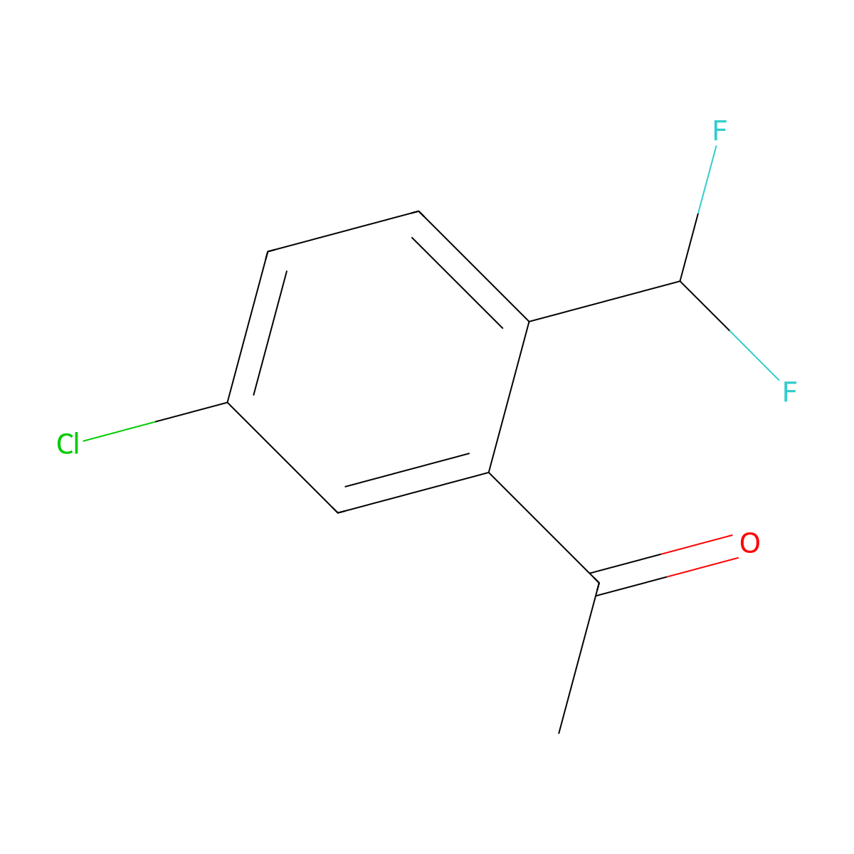 1-(5-Chloro-2-(difluoromethyl)phenyl)ethan-1-one molecular structure, CAS 1780653-16-8