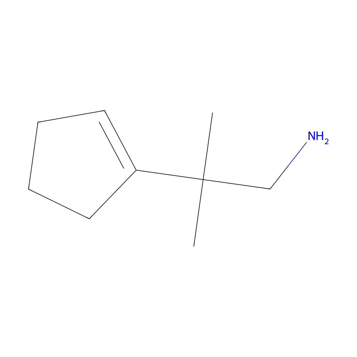 2-(Cyclopent-1-en-1-yl)-2-methylpropan-1-amine molecular structure, CAS 1780653-61-3