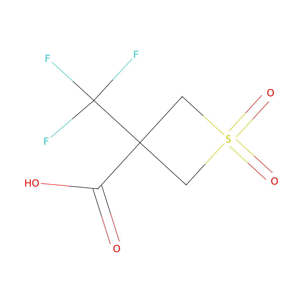 1,1-Dioxo-3-(trifluoromethyl)-1lambda6-thietane-3-carboxylic acid molecular structure, CAS 1780654-67-2