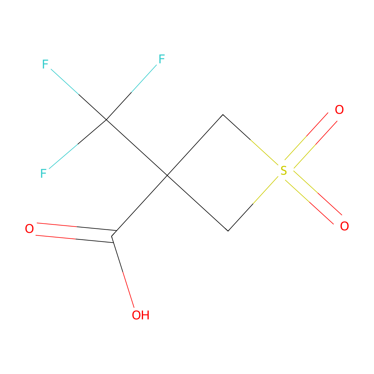 1,1-Dioxo-3-(trifluoromethyl)-1lambda6-thietane-3-carboxylic acid molecular structure, CAS 1780654-67-2