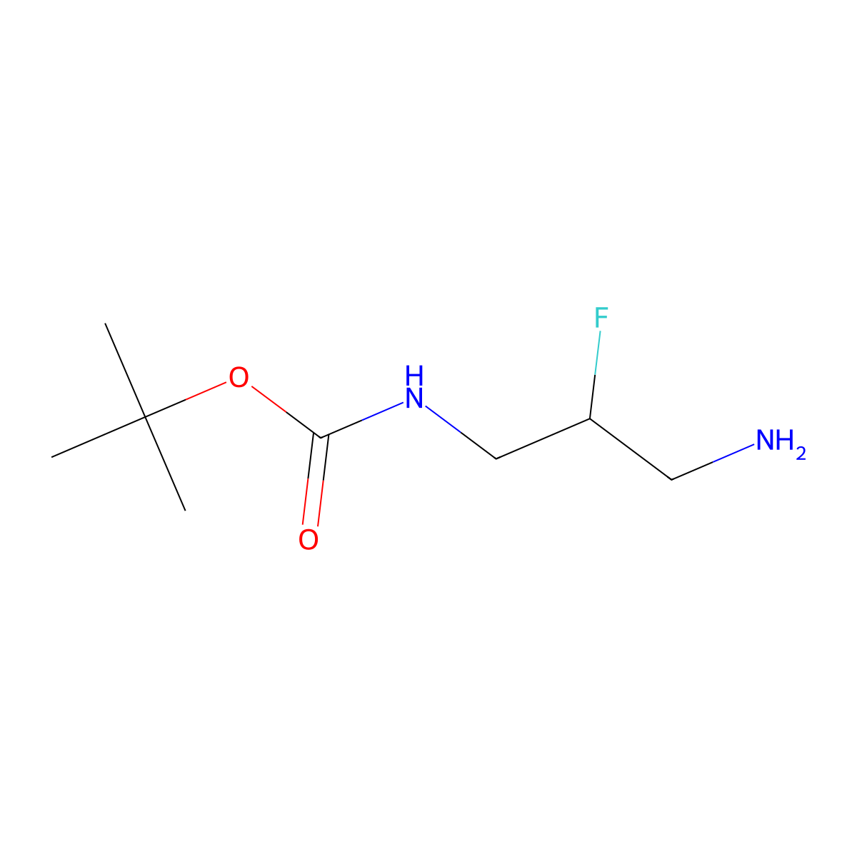 tert-butyl N-(3-amino-2-fluoropropyl)carbamate molecular structure, CAS 1780656-45-2