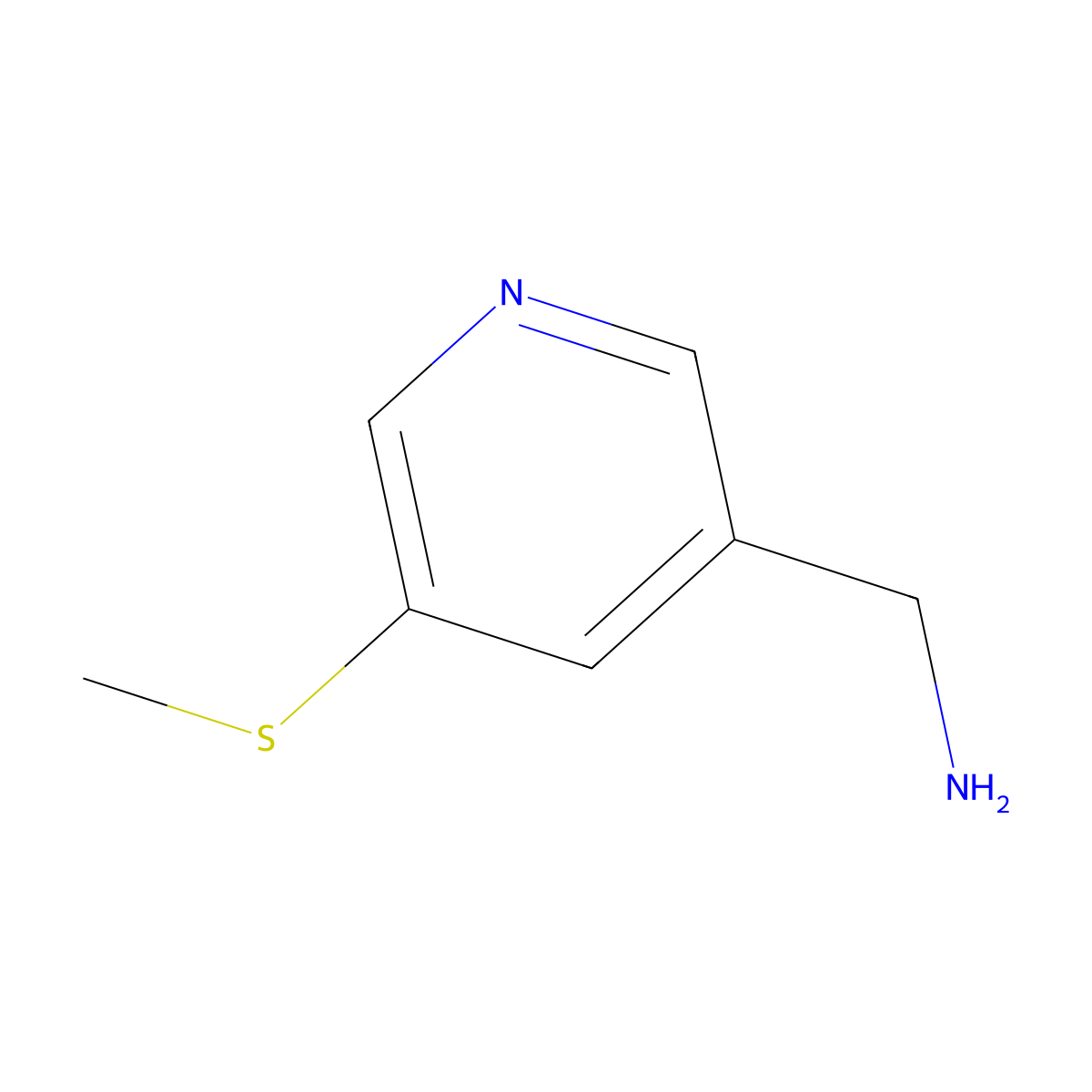 1-[5-(Methylsulfanyl)pyridin-3-yl]methanamine molecular structure, CAS 1780656-86-1