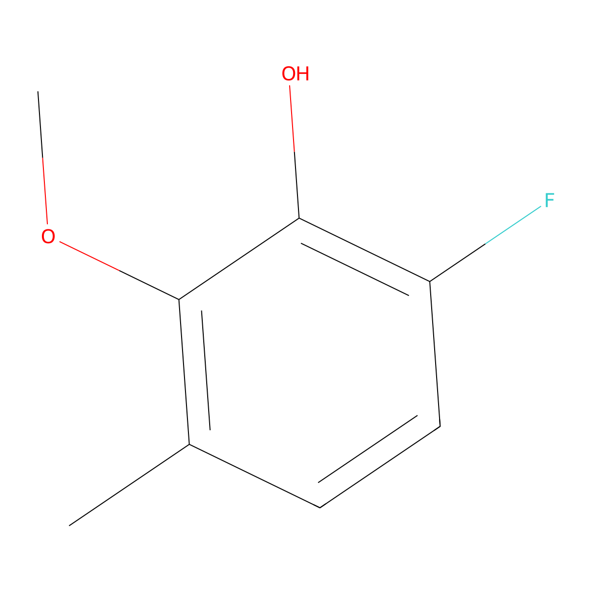3-Fluoro-2-hydroxy-6-methylanisole molecular structure, CAS 1780657-91-1