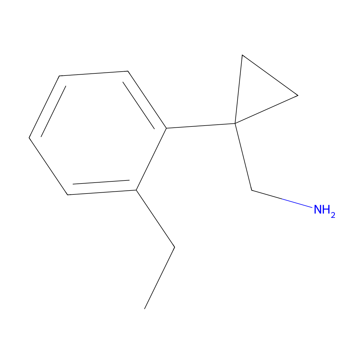 1-[1-(2-Ethylphenyl)cyclopropyl]methanamine molecular structure, CAS 1780659-06-4