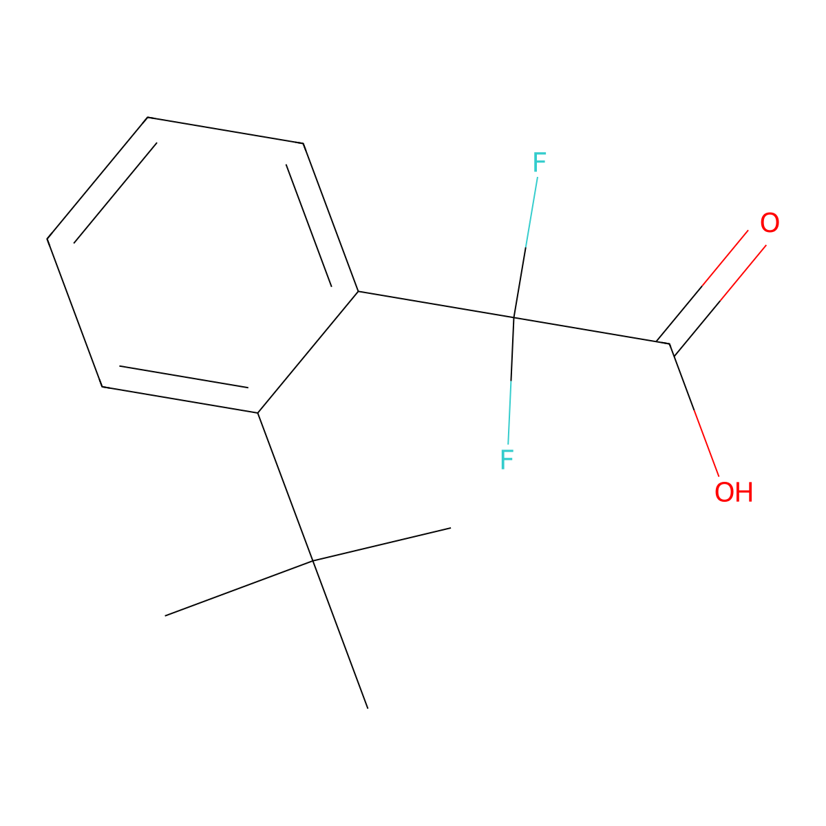 2-(2-Tert-butylphenyl)-2,2-difluoroacetic acid molecular structure, CAS 1780660-81-2