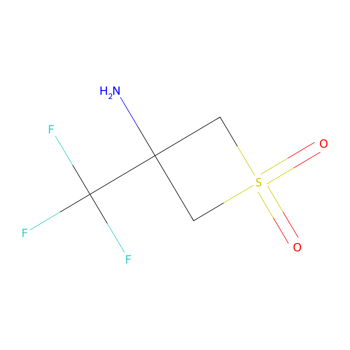 3-Amino-3-(trifluoromethyl)thietane 1,1-dioxide molecular structure, CAS 1780661-24-6
