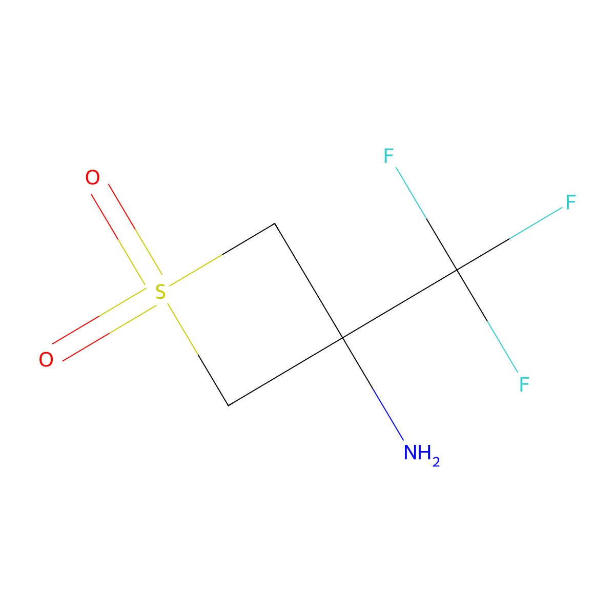 3-Amino-3-(trifluoromethyl)thietane 1,1-dioxide molecular structure, CAS 1780661-24-6