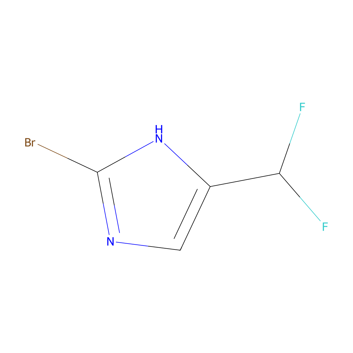 2-Bromo-5-(difluoromethyl)-1H-imidazole molecular structure, CAS 1780664-65-4