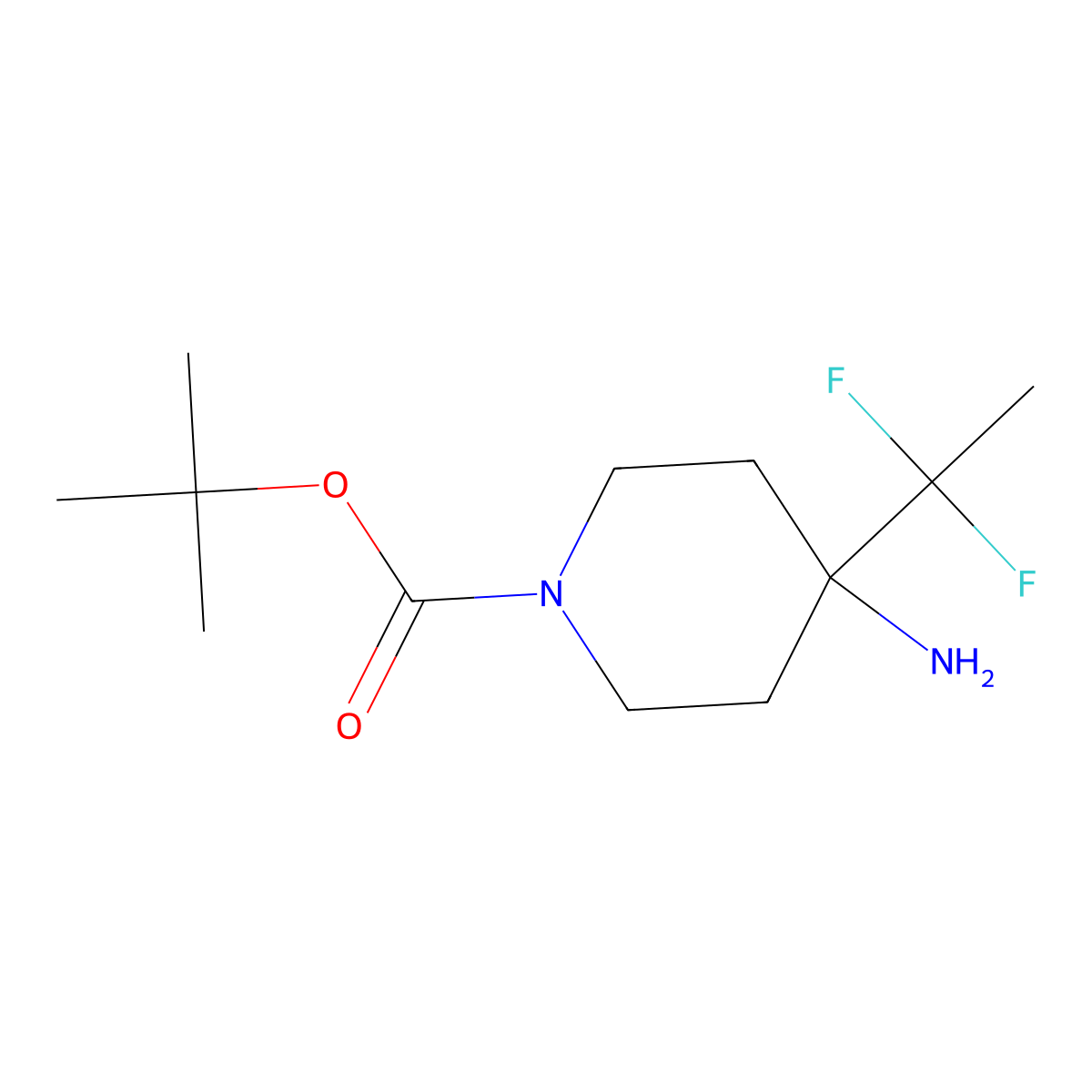 Tert-butyl 4-amino-4-(1,1-difluoroethyl)piperidine-1-carboxylate molecular structure, CAS 1780665-08-8