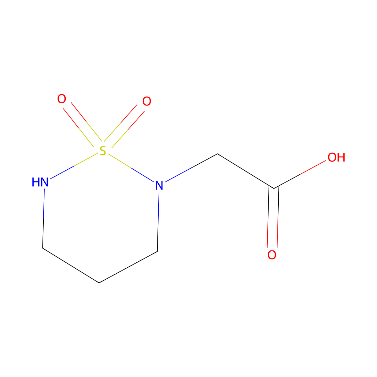 2-(1,1-Dioxo-1,2,6-thiadiazinan-2-yl)acetic acid molecular structure, CAS 1780667-24-4