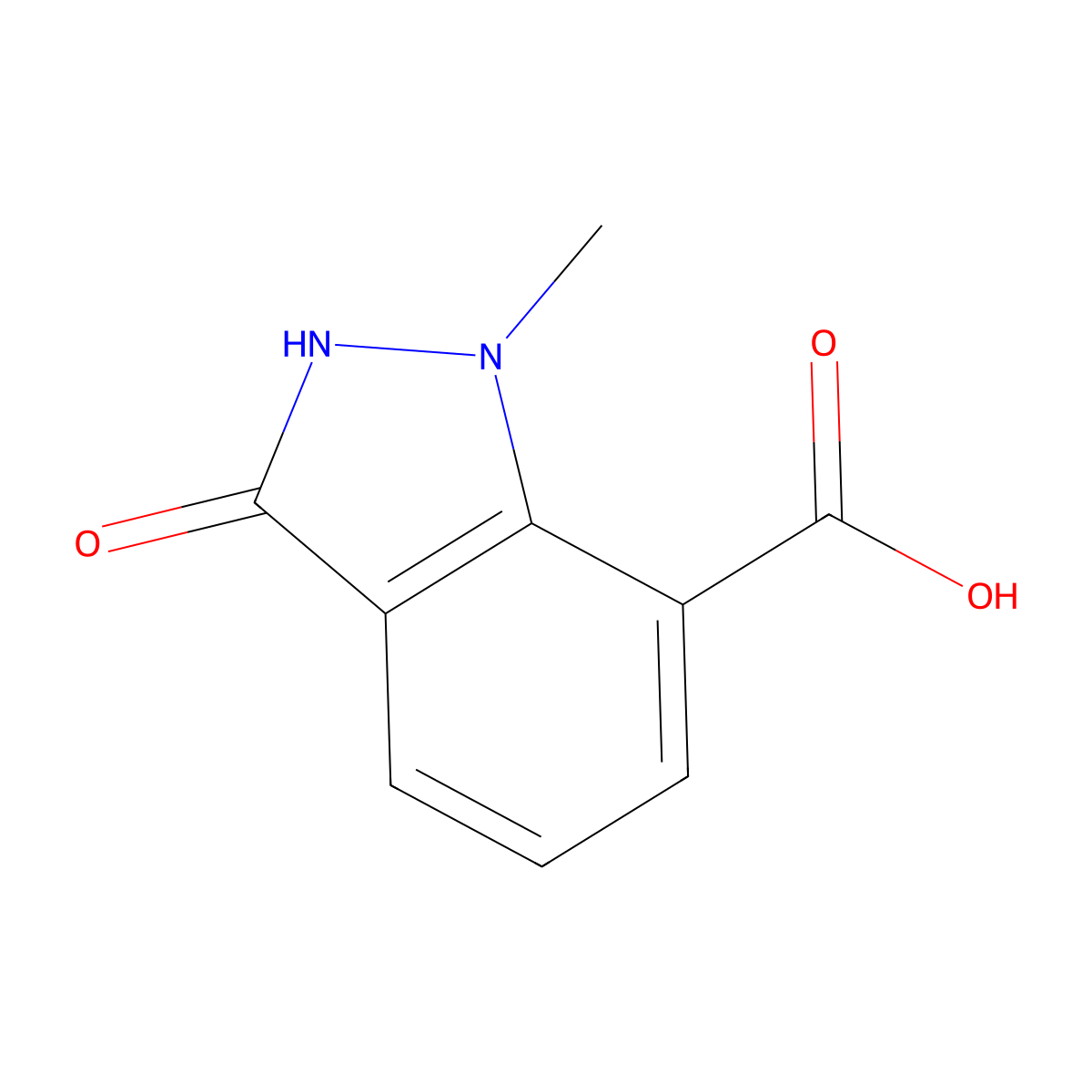 1-methyl-3-oxo-2,3-dihydro-1H-indazole-7-carboxylic acid molecular structure, CAS 1780668-20-3