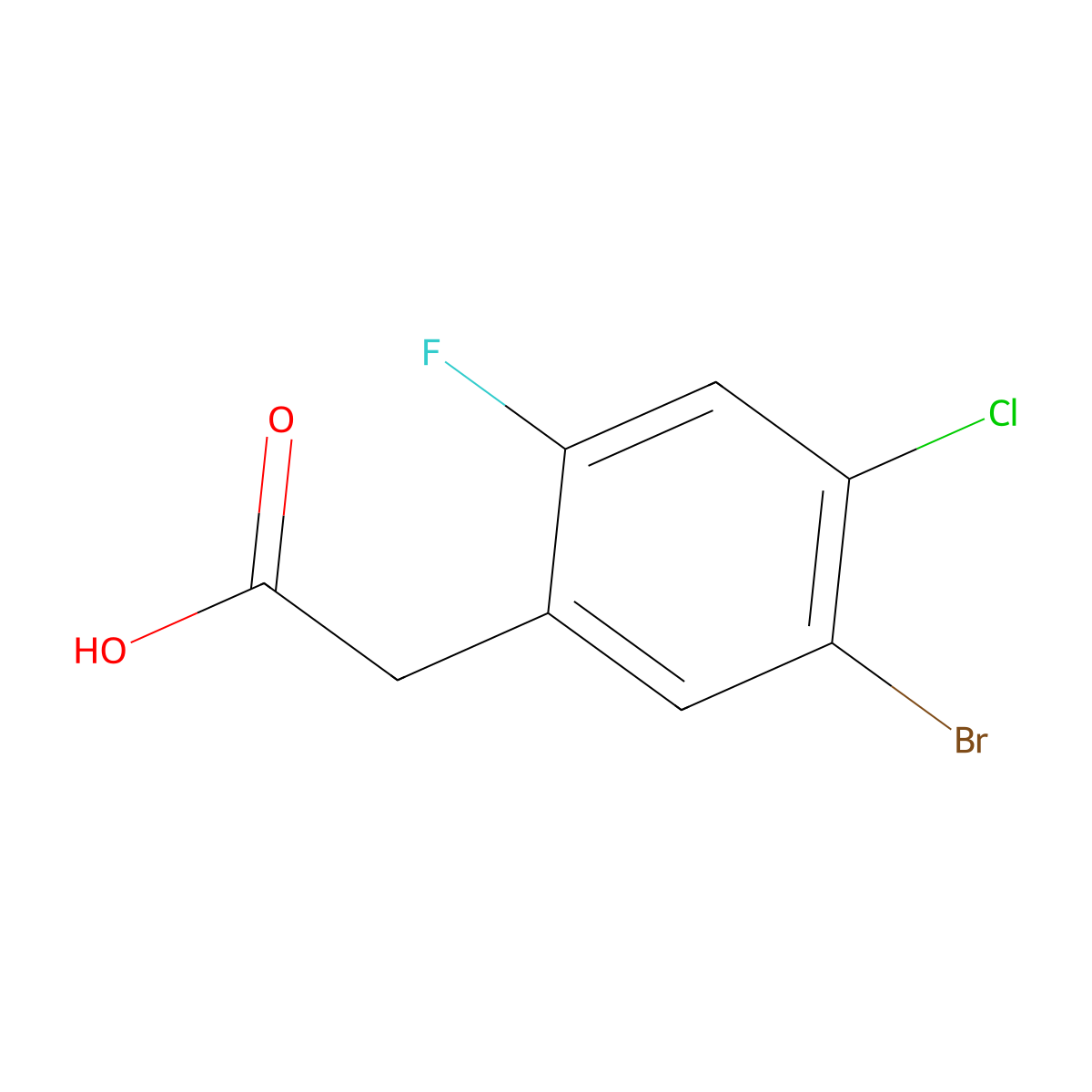 5-Bromo-4-chloro-2-fluorophenylacetic acid molecular structure, CAS 1780668-50-9