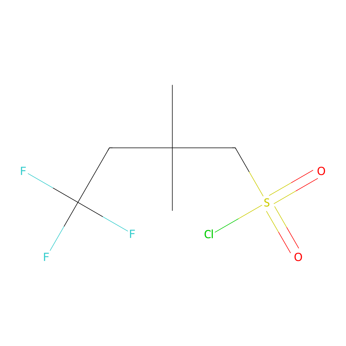 4,4,4-Trifluoro-2,2-dimethylbutane-1-sulfonyl chloride molecular structure, CAS 1780669-38-6
