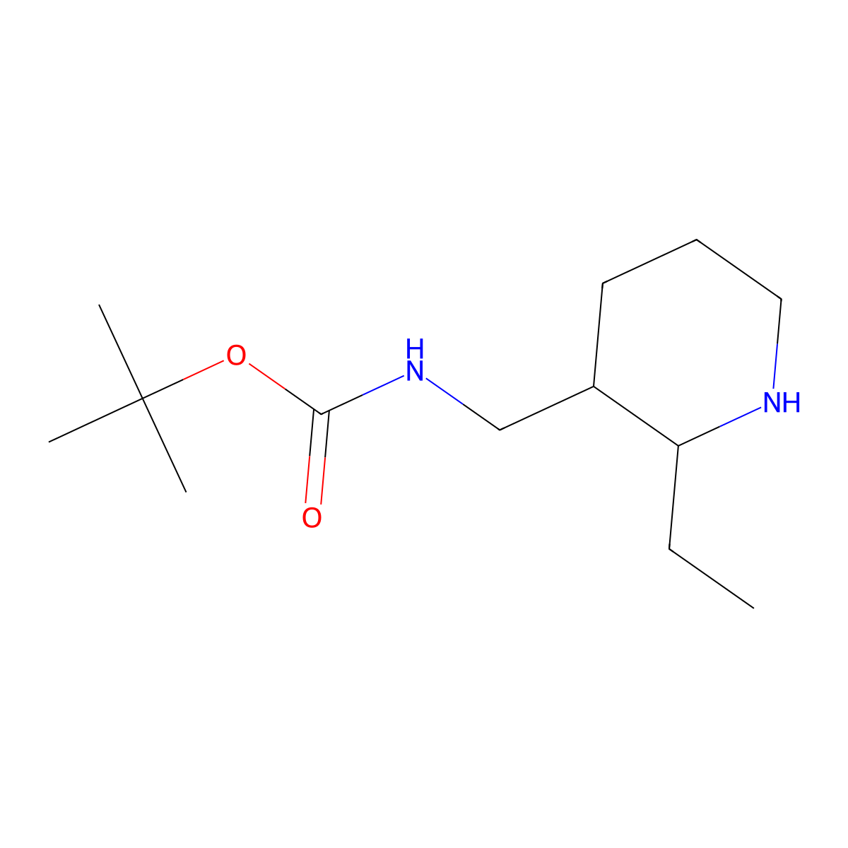 tert-butyl N-[(2-ethylpiperidin-3-yl)methyl]carbamate molecular structure, CAS 1780669-46-6