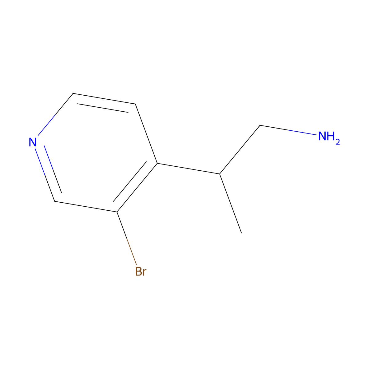 2-(3-Bromopyridin-4-yl)propan-1-amine molecular structure, CAS 1780672-97-0