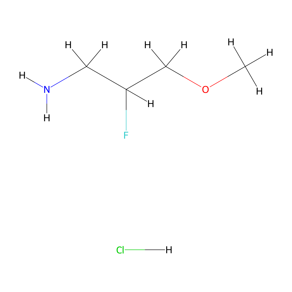 2-Fluoro-3-methoxypropan-1-amine hydrochloride molecular structure, CAS 1780673-34-8