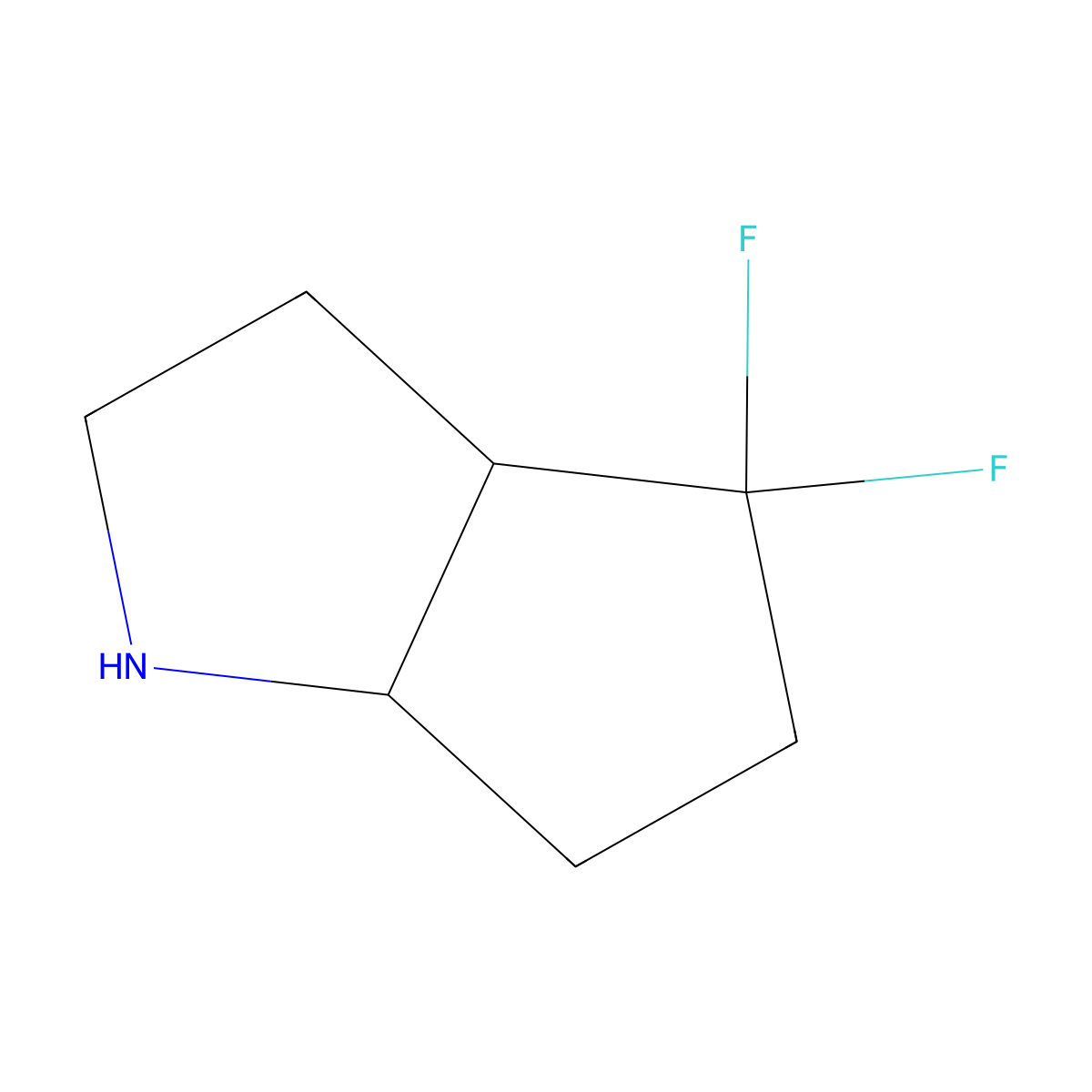 4,4-Difluorooctahydrocyclopenta[b]pyrrole molecular structure, CAS 1780675-48-0