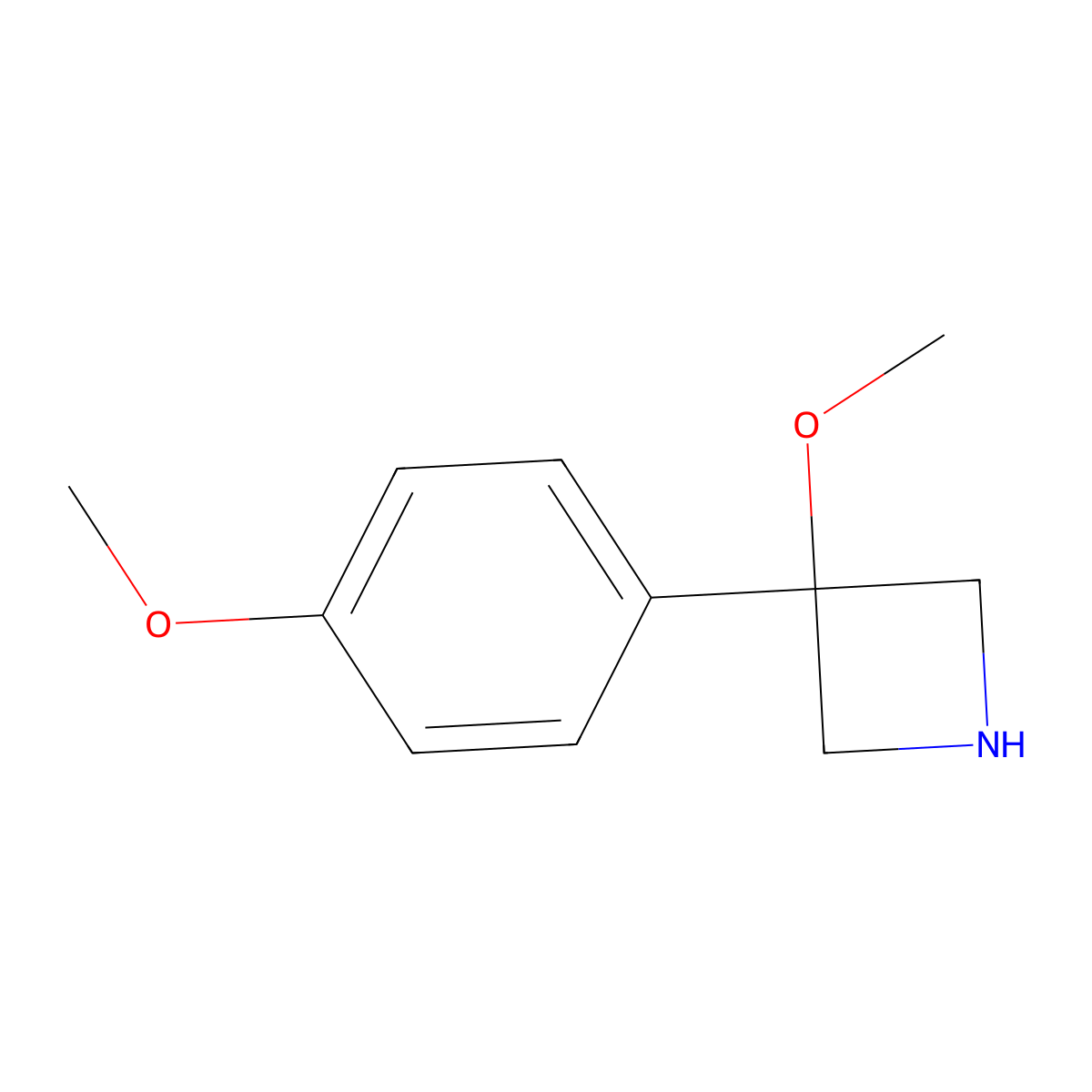 3-Methoxy-3-(4-methoxyphenyl)azetidine molecular structure, CAS 1780676-49-4