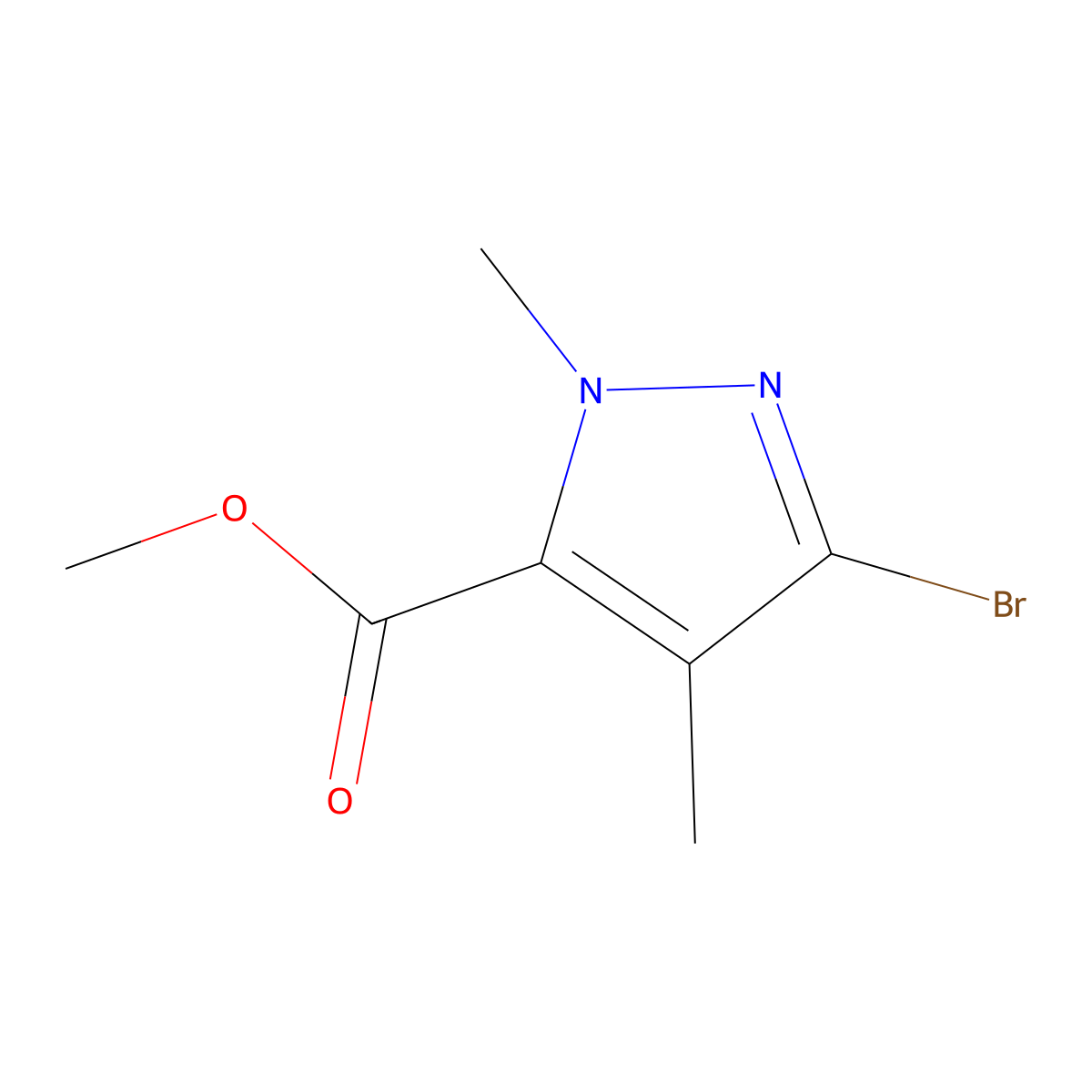 Methyl 3-bromo-1,4-dimethyl-1H-pyrazole-5-carboxylate molecular structure, CAS 1780677-51-1