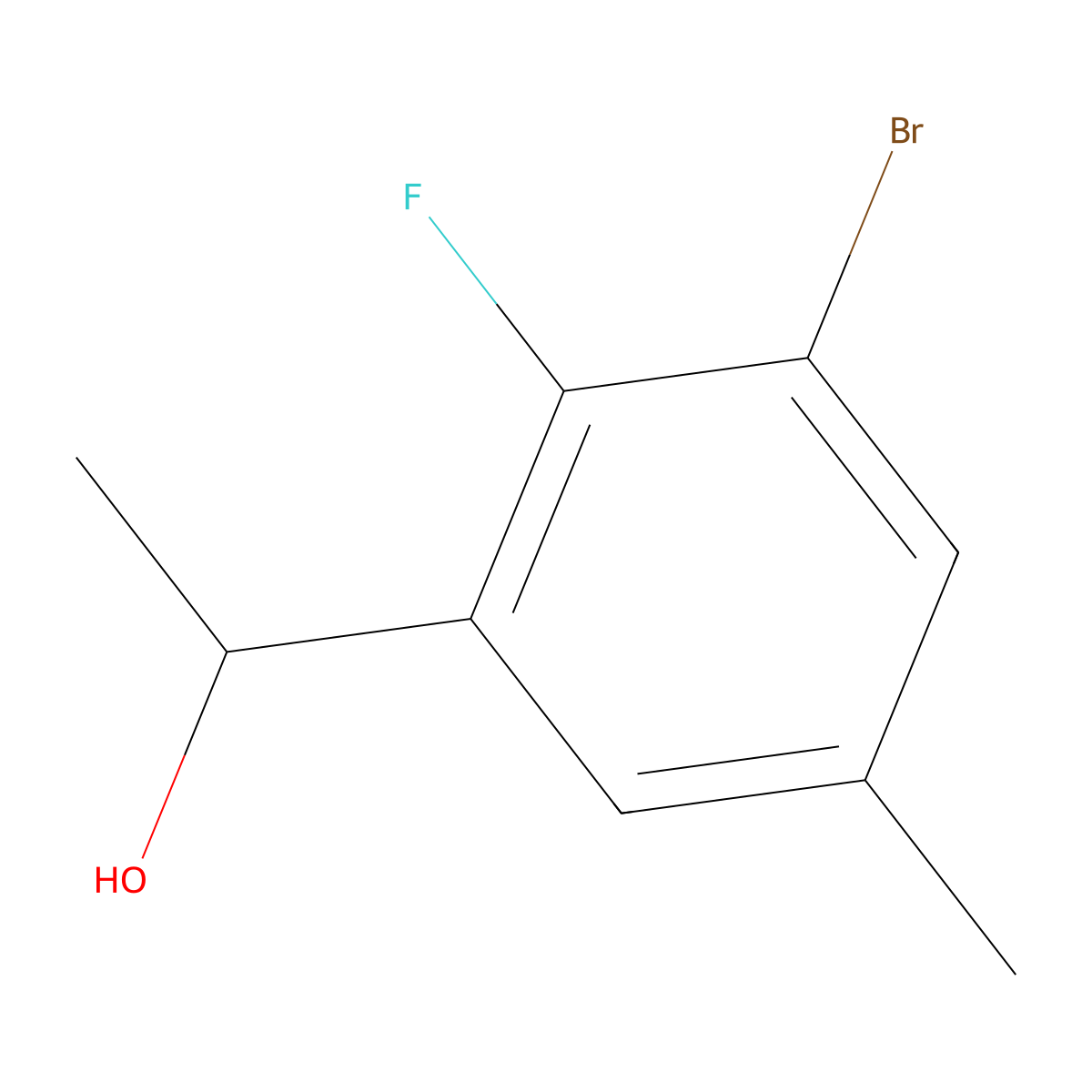 1-(3-Bromo-2-fluoro-5-methylphenyl)ethanol molecular structure, CAS 1780677-73-7