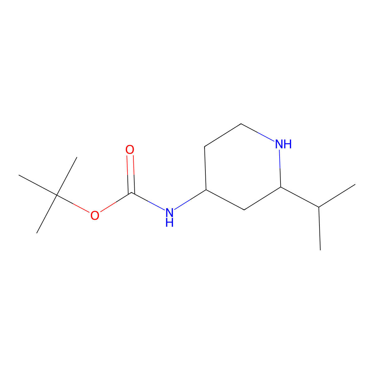 tert-Butyl (2-isopropylpiperidin-4-yl)carbamate molecular structure, CAS 1780677-82-8