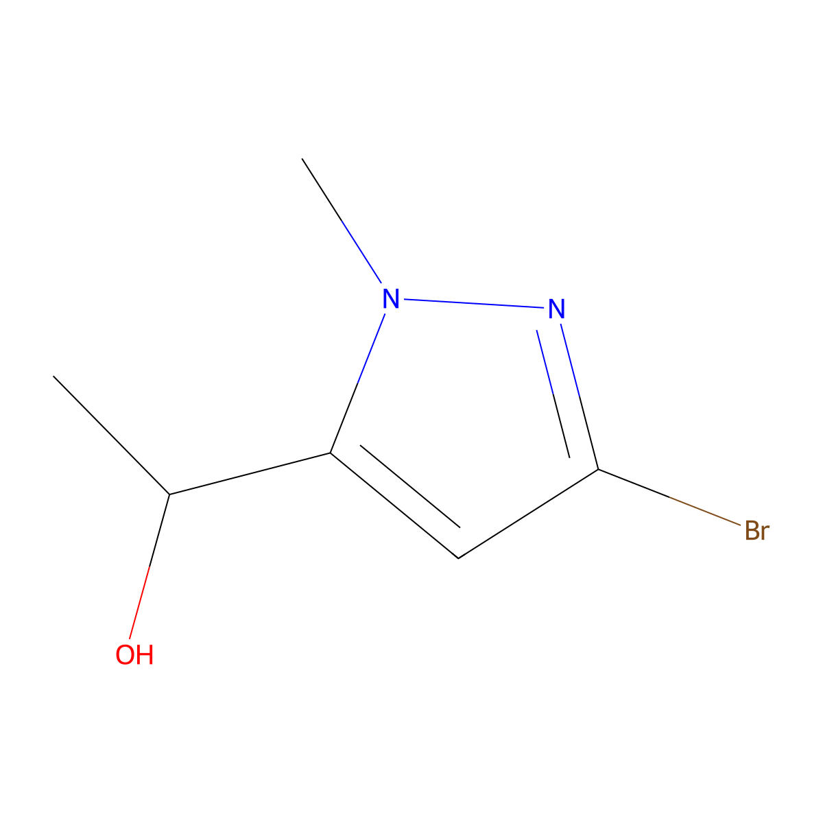 1-(3-Bromo-1-methyl-1H-pyrazol-5-YL)ethan-1-OL molecular structure, CAS 1780679-62-0