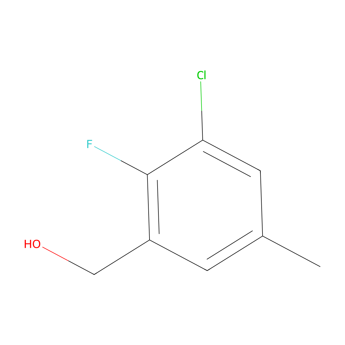 3-Chloro-2-fluoro-5-methylbenzyl alcohol molecular structure, CAS 1780685-60-0
