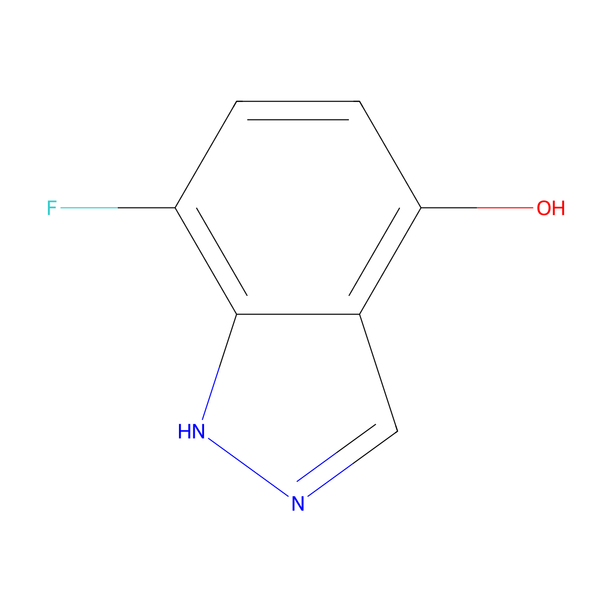 7-fluoro-1H-indazol-4-ol molecular structure, CAS 1780686-65-8