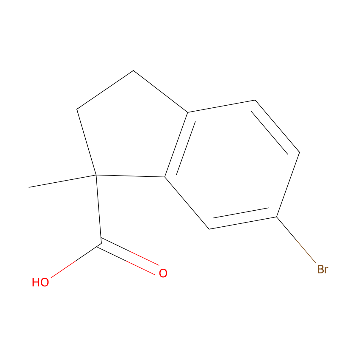 6-bromo-1-methyl-2,3-dihydro-1H-indene-1-carboxylic acid molecular structure, CAS 1780687-58-2