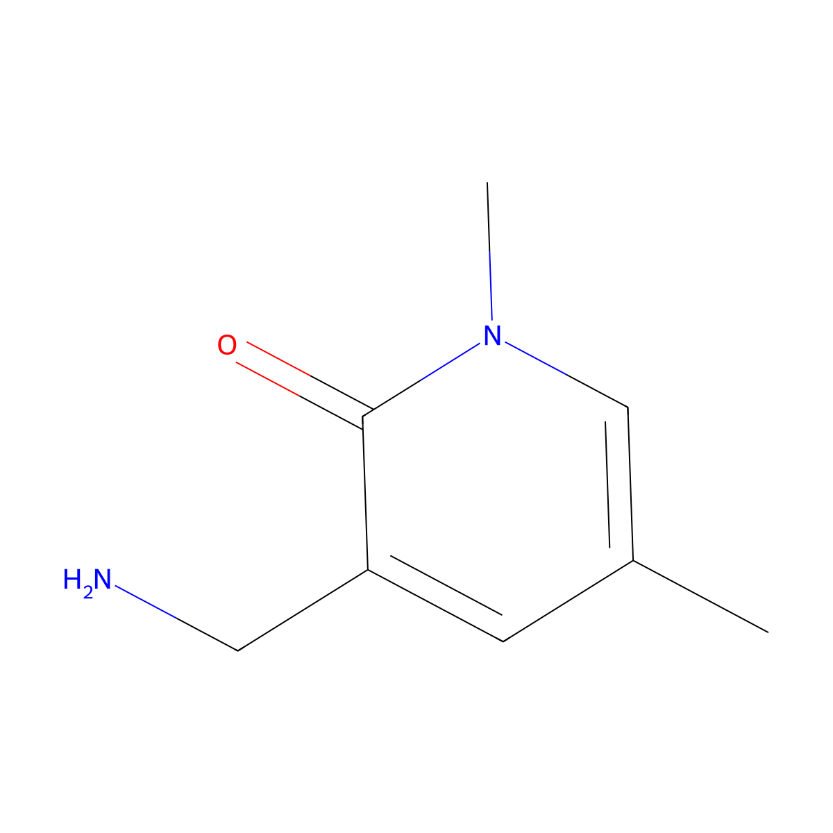 3-(Aminomethyl)-1,5-dimethylpyridin-2(1H)-one molecular structure, CAS 1780687-83-3