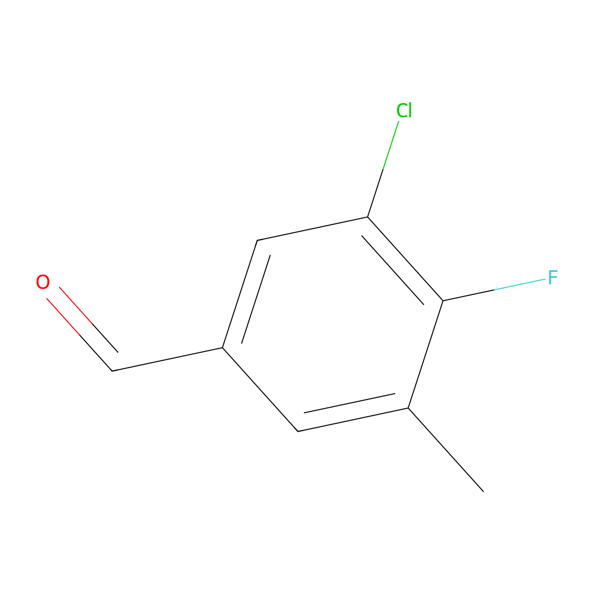 3-Chloro-4-fluoro-5-methylbenzaldehyde molecular structure, CAS 1780688-79-0