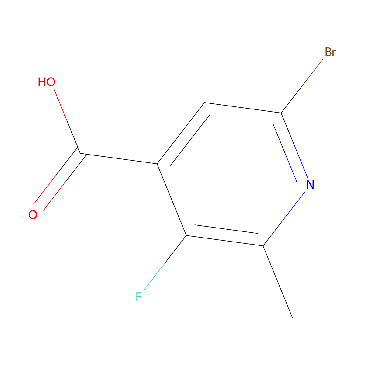 6-Bromo-3-fluoro-2-methylpyridine-4-carboxylic acid molecular structure, CAS 1780688-89-2