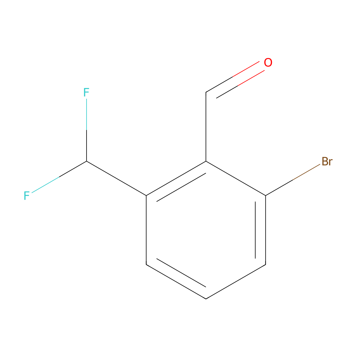 2-Bromo-6-(difluoromethyl)benzaldehyde molecular structure, CAS 1780690-95-0