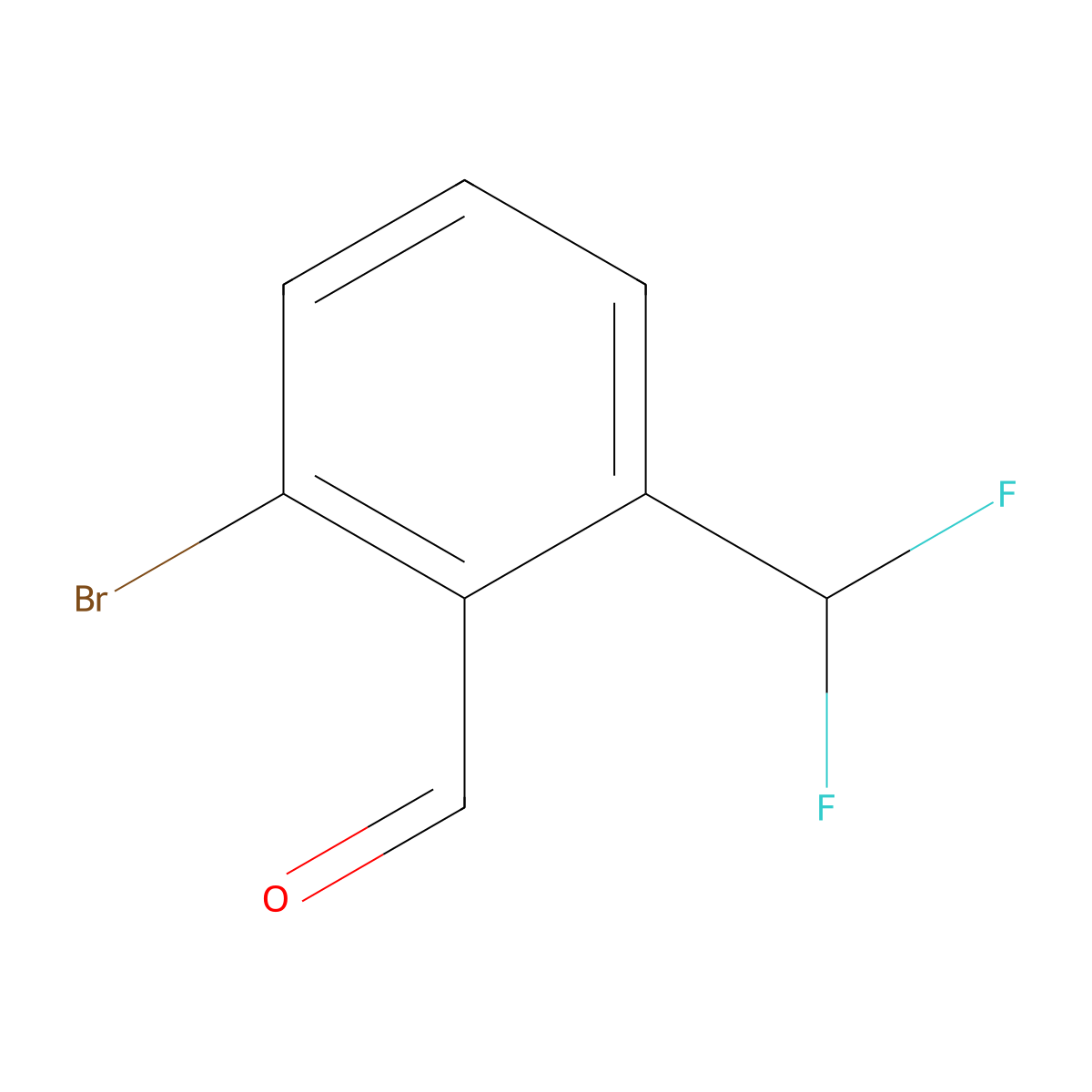 2-Bromo-6-(difluoromethyl)benzaldehyde molecular structure, CAS 1780690-95-0