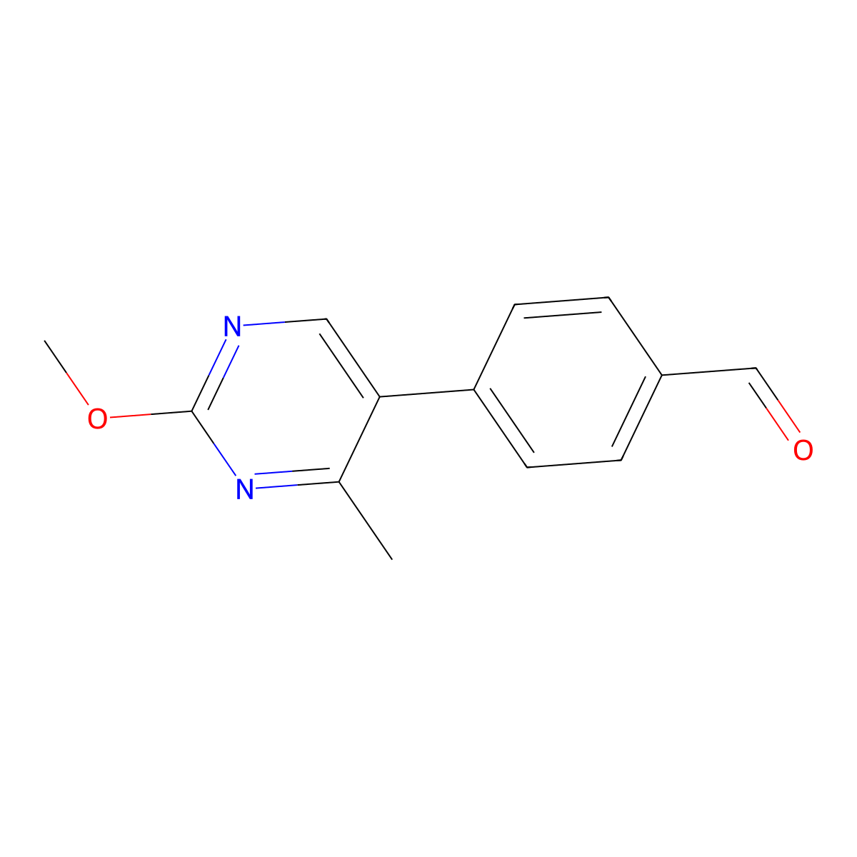 4-(2-Methoxy-4-methyl-5-pyrimidinyl)benzaldehyde molecular structure, CAS 1780692-08-1
