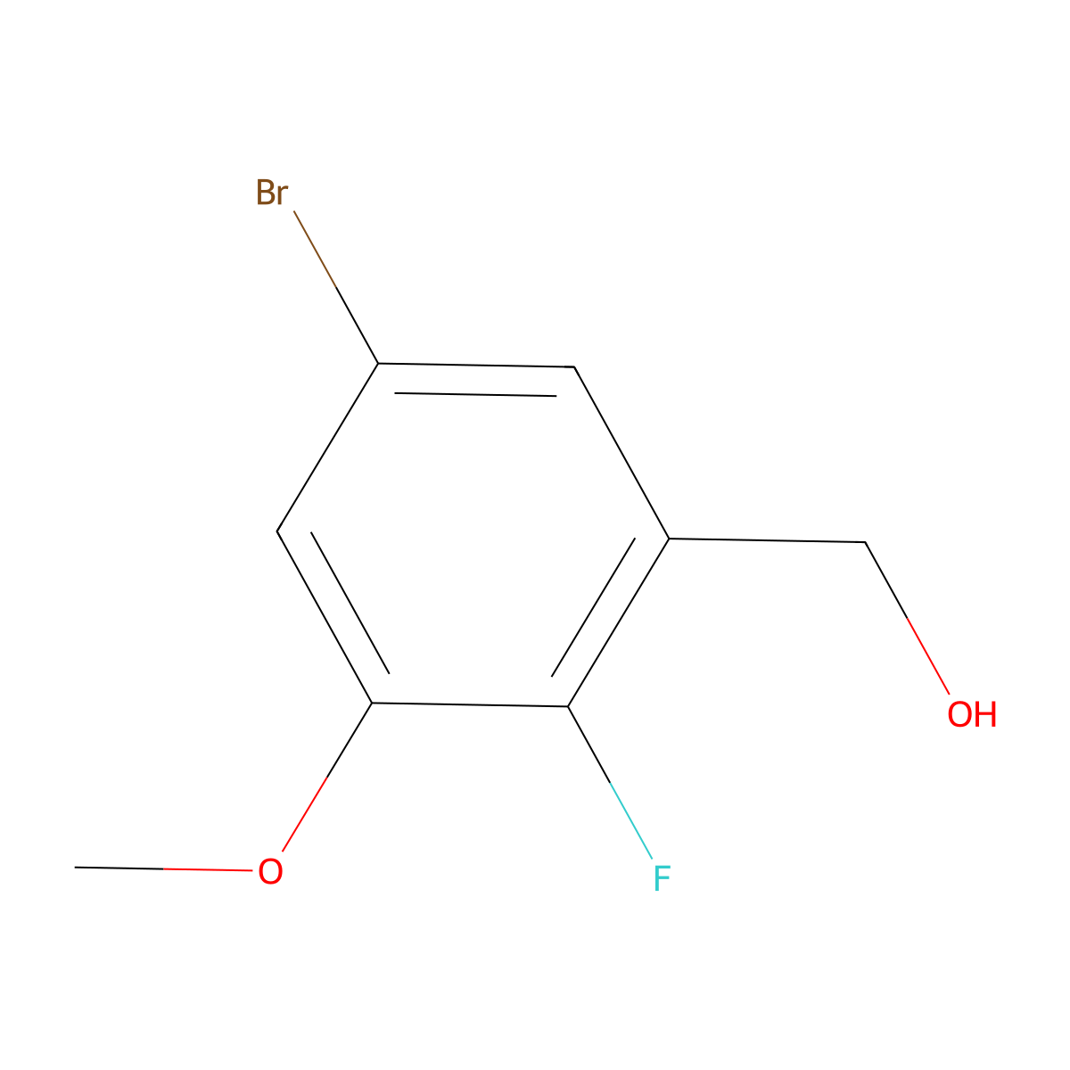 5-Bromo-2-fluoro-3-methoxybenzyl alcohol molecular structure, CAS 1780693-30-2