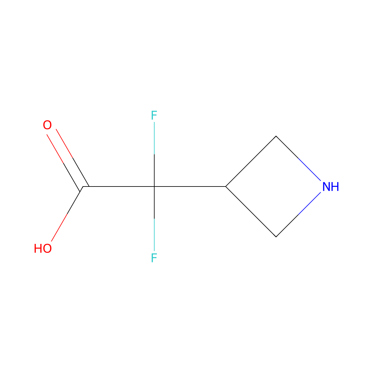 2-(Azetidin-3-yl)-2,2-difluoroacetic acid molecular structure, CAS 1780693-84-6