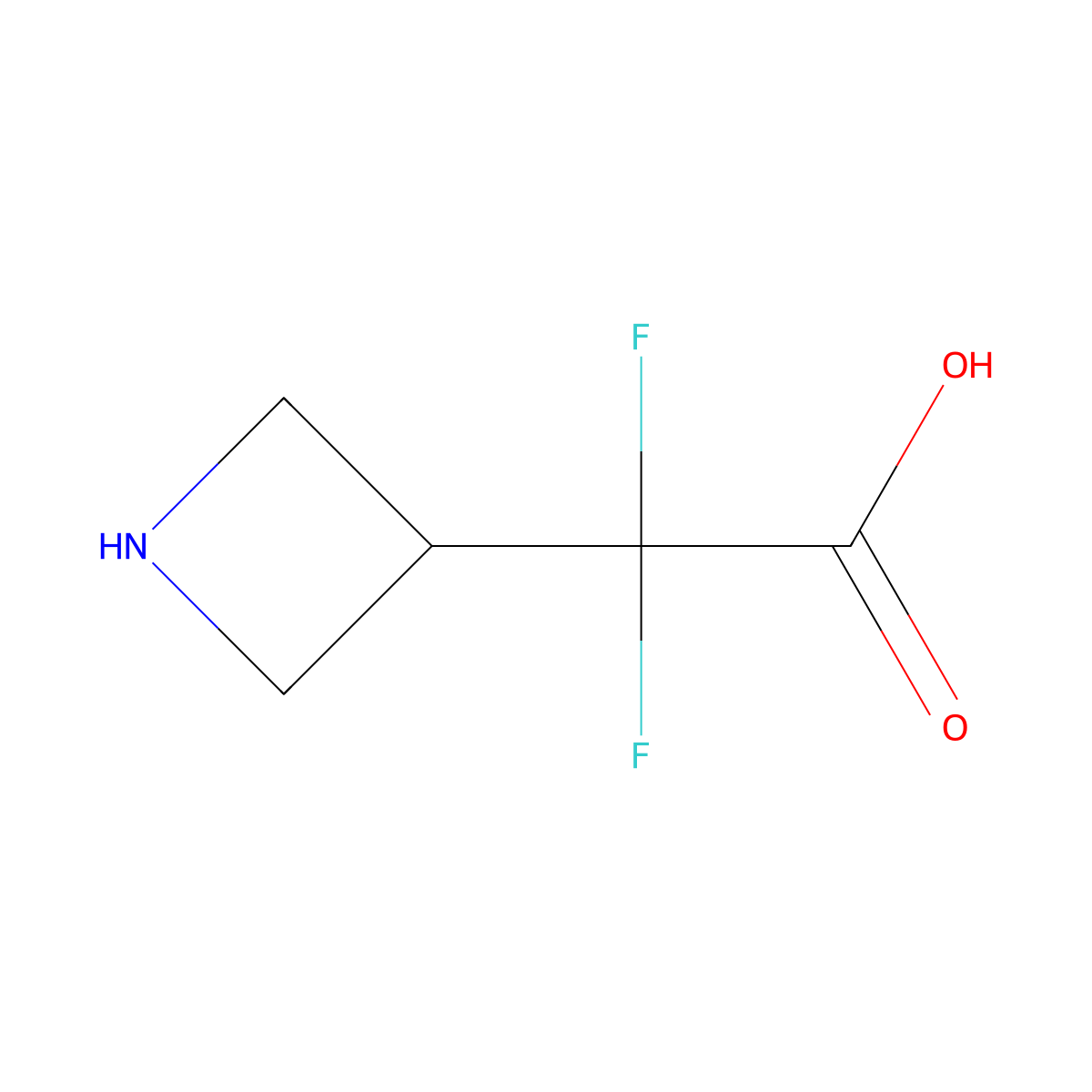 2-(Azetidin-3-yl)-2,2-difluoroacetic acid molecular structure, CAS 1780693-84-6