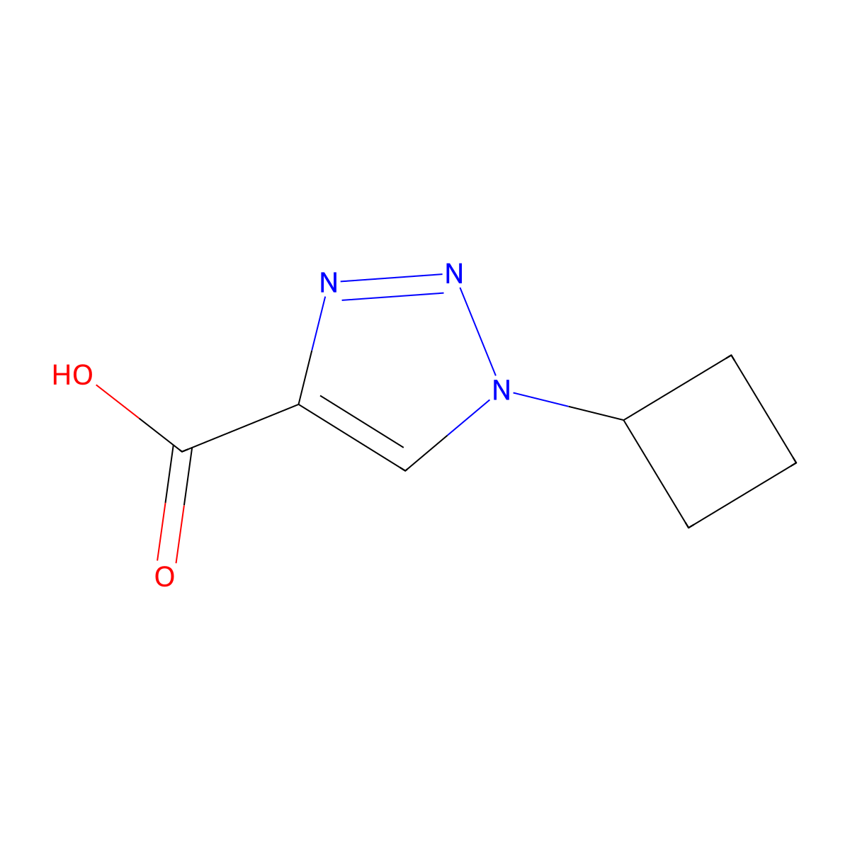1-cyclobutyl-1H-1,2,3-triazole-4-carboxylic acid molecular structure, CAS 1780695-35-3