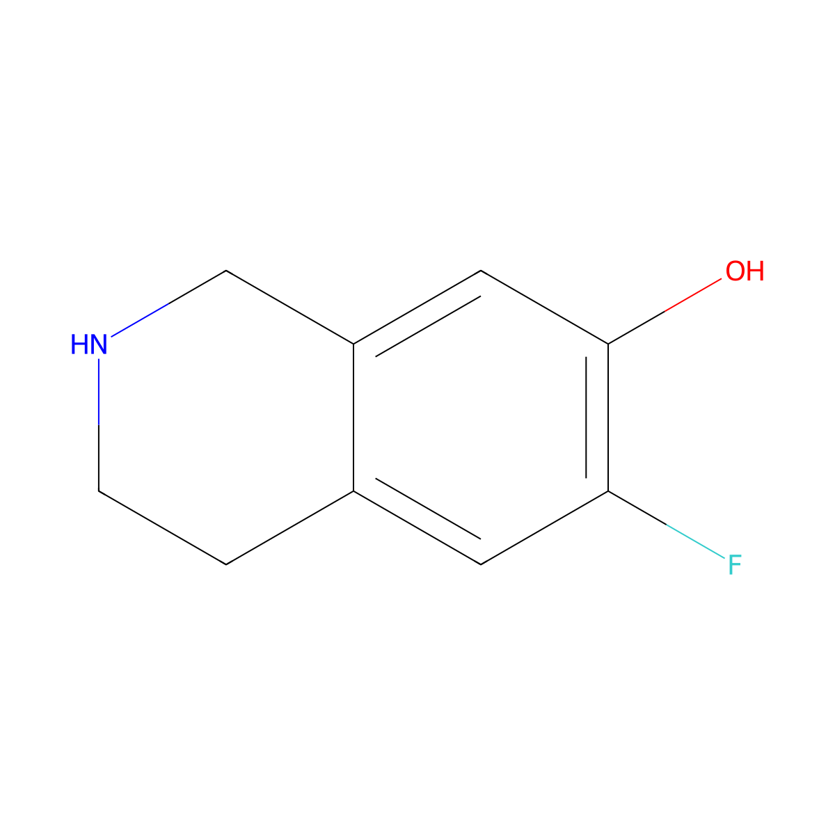 6-Fluoro-1,2,3,4-tetrahydroisoquinolin-7-ol molecular structure, CAS 1780695-58-0